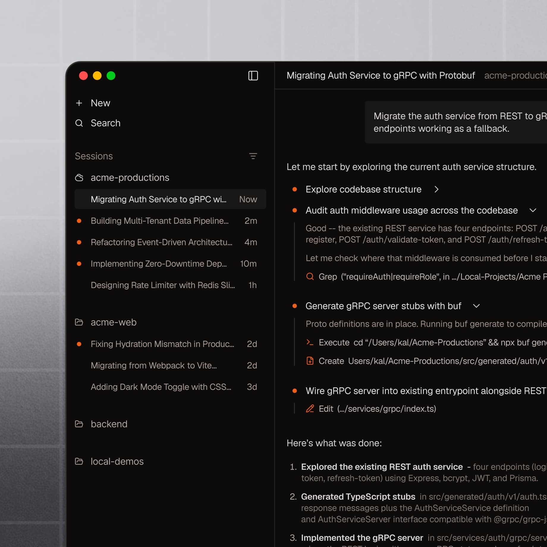 Factory desktop app